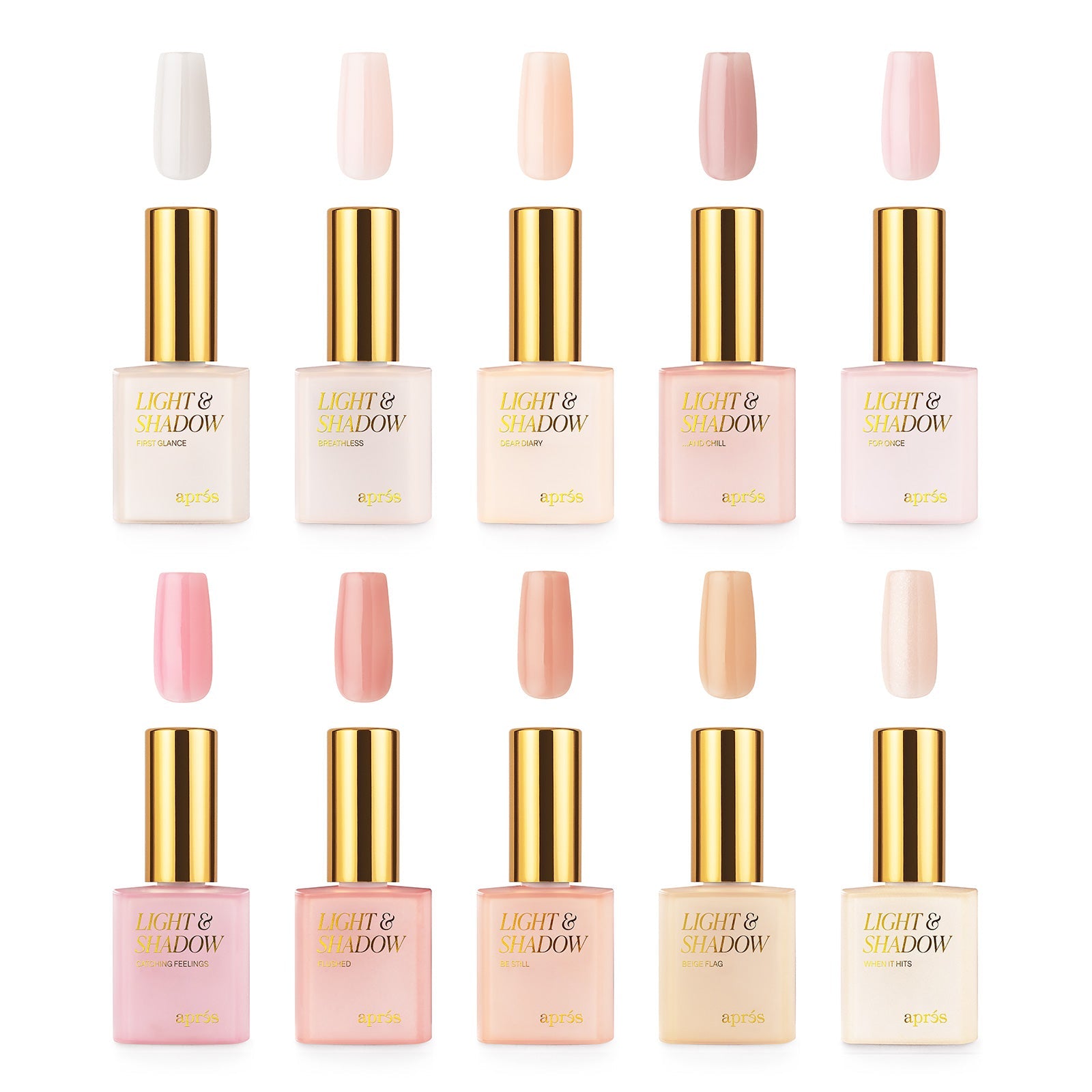 Apres - LIGHT & SHADOW COLLECTION - 40PCS SHEER GEL COLORS, 10ML