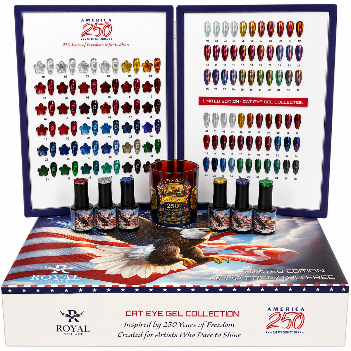Royal Nail Art - July 4th Cat Eye American 250 Limited Edition Collection