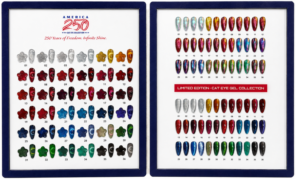 ROYAL NAIL ART - July 4th Cat Eye American 250 Limited Edition Collection - SAMPLE BOOK ONLY