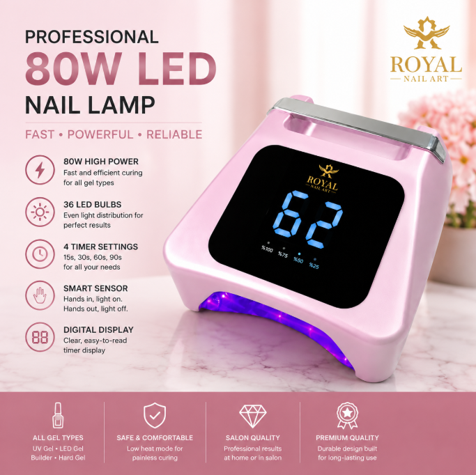 Royal 80W Chrome Color UV/LED Light - LIGHT PINK