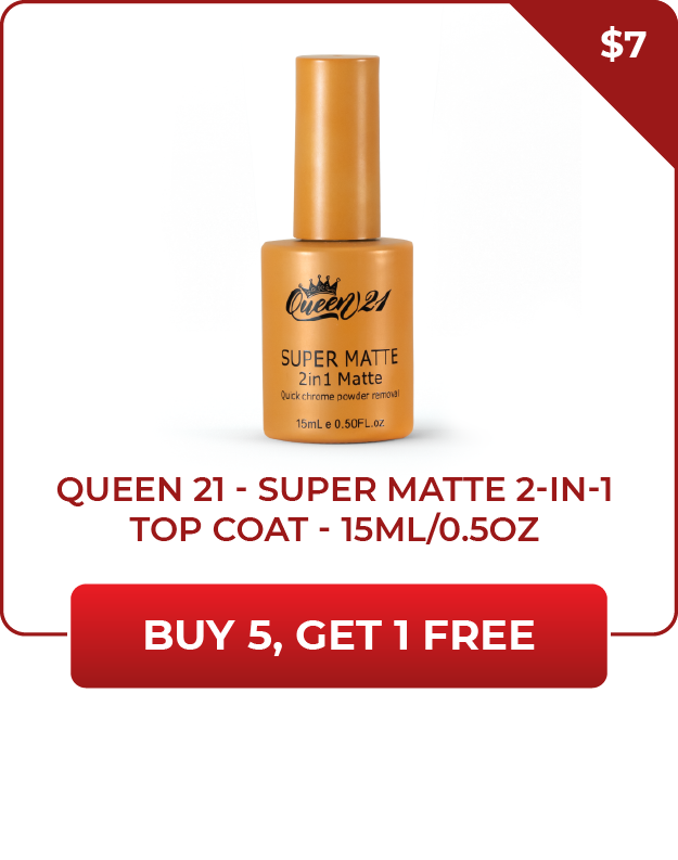 DEALS - Queen 21 Super Matte 2-in-1 Top Coat - 15ml/0.5oz