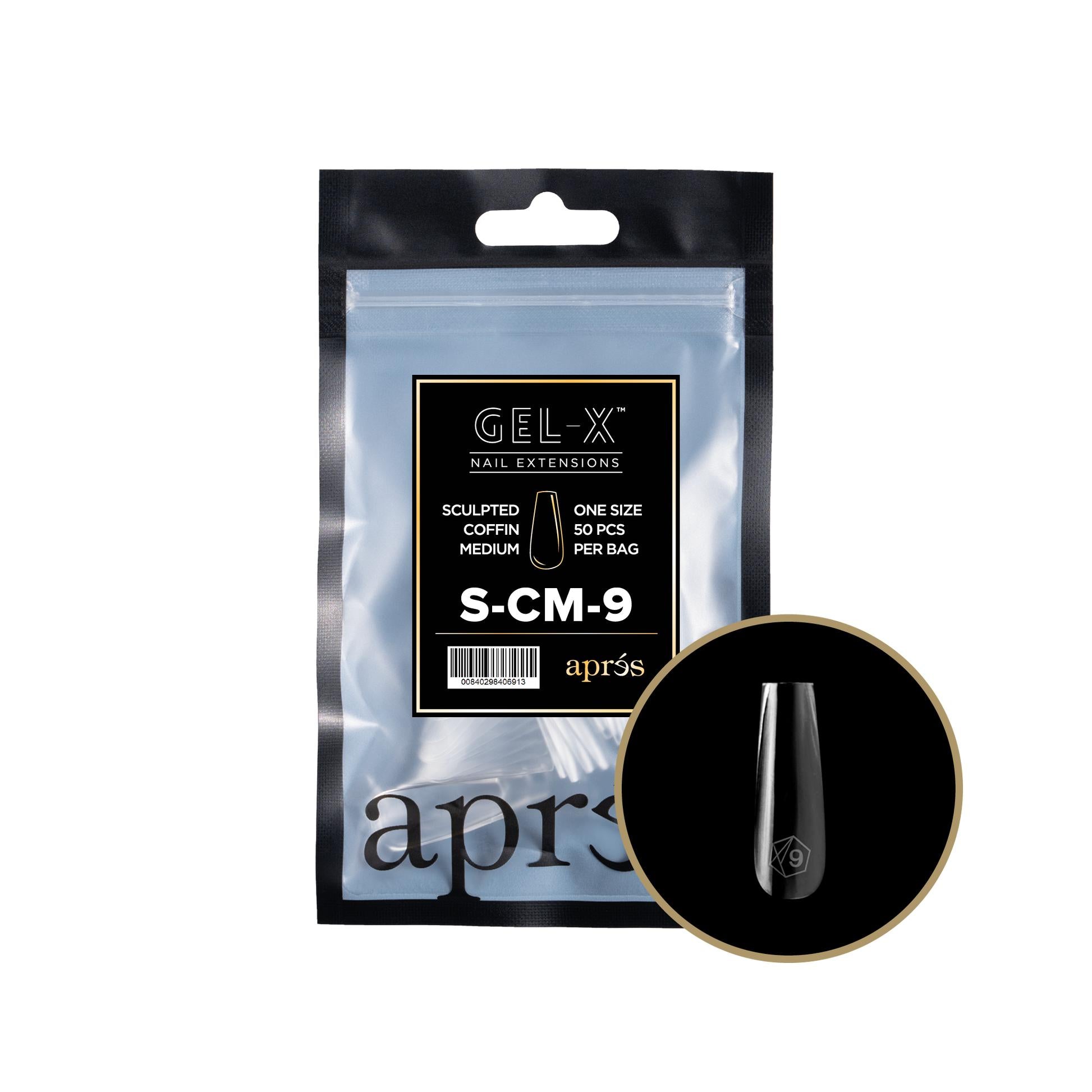 Apres - Gel-X 2.0 Refill Bags - Sculpted Coffin Medium Size 9 (50 Pcs)