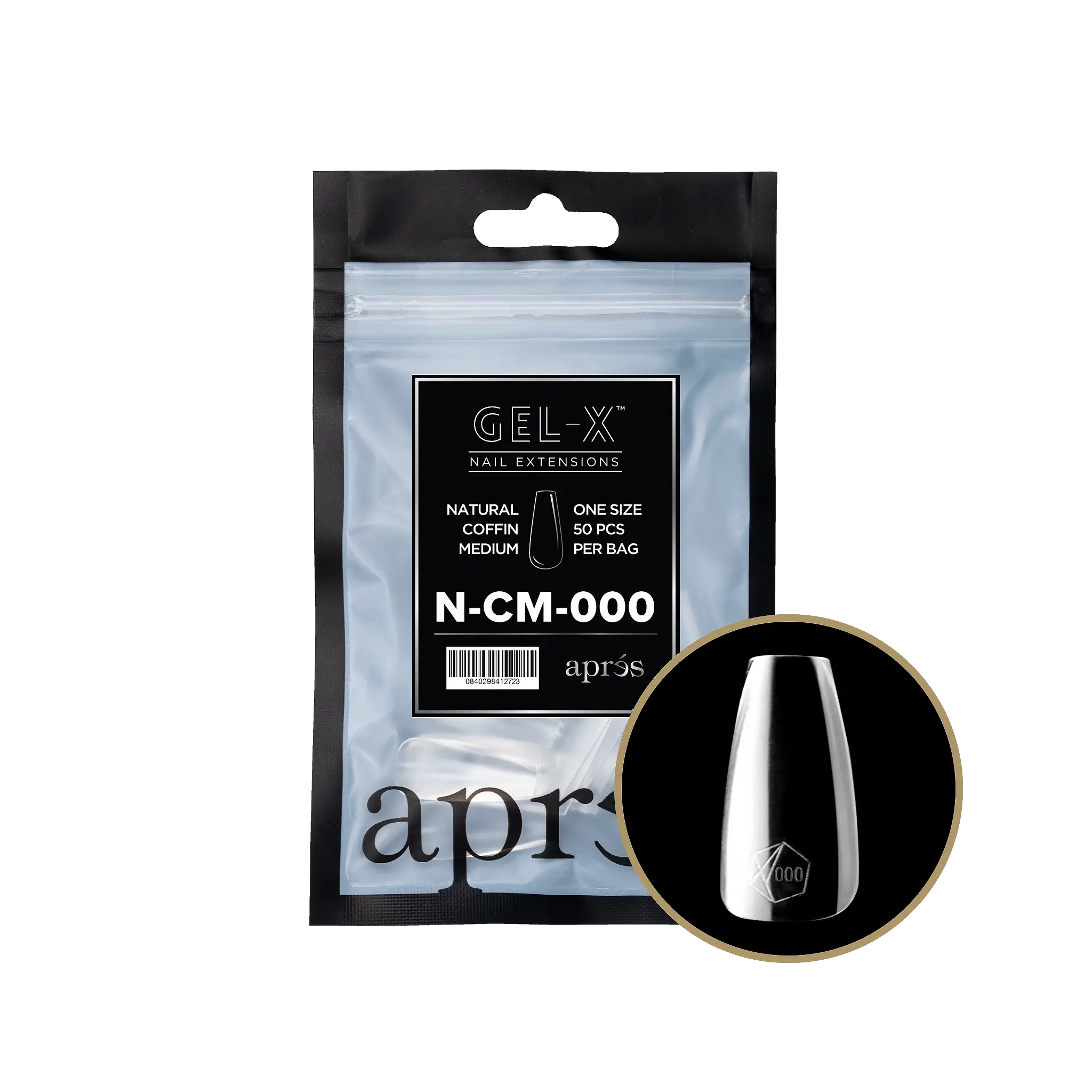 Apres - Gel-X® Natural Coffin Medium Refill Bag-000