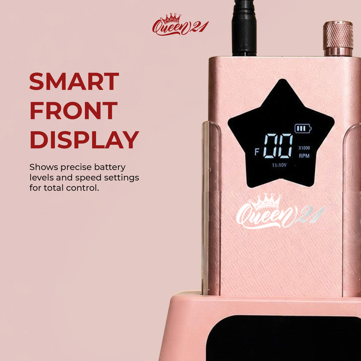 QUEEN 21 - Professional Nail Drill - Pink
