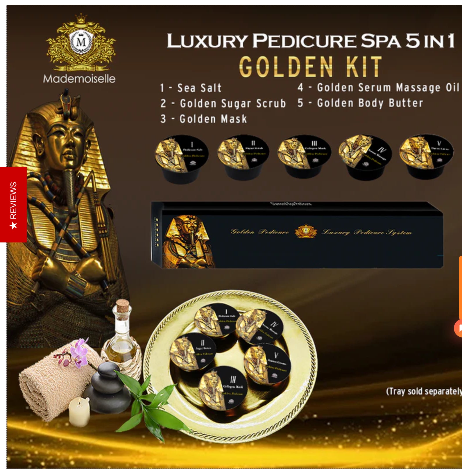 GOLDEN PEDI - COLLAGEN BLACK 5IN1, CASE OF 100PCS (DELUXE)