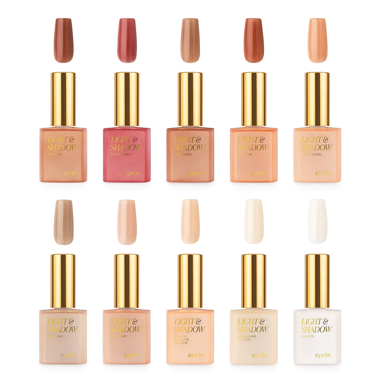 Apres - LIGHT & SHADOW COLLECTION - 40PCS SHEER GEL COLORS, 10ML