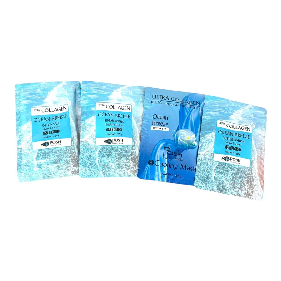 POSH DELUXE 4-IN-1 PEDICURE KIT ULTRA COLLAGEN - 50 PCS/CARTON