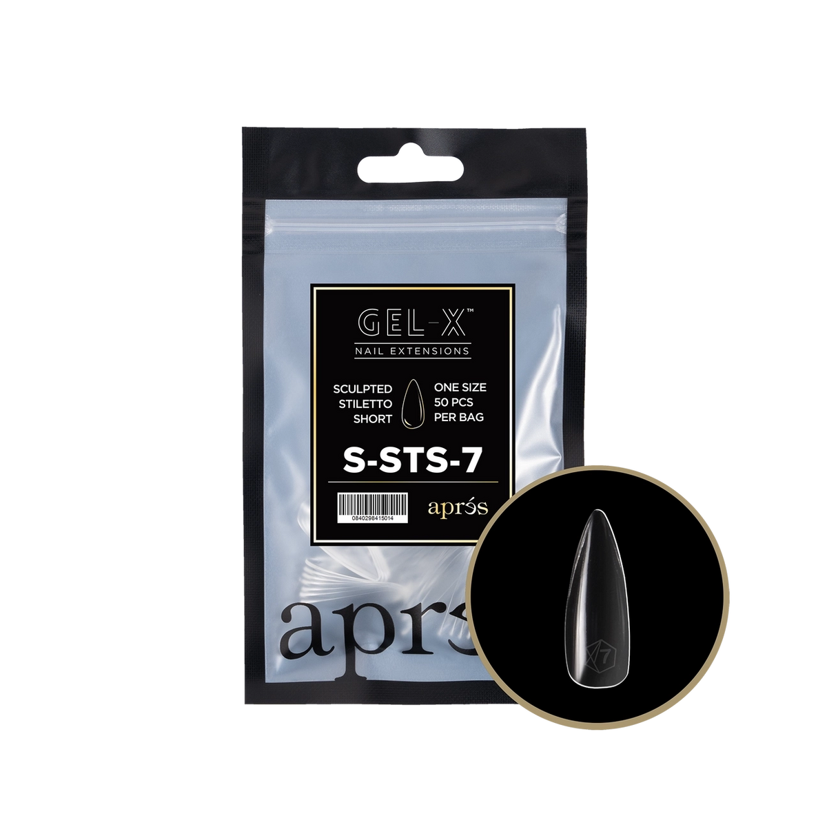 Apres - Gel-X 2.0 Refill Bags - Sculpted Stiletto Short Size 7 (50 Pcs)