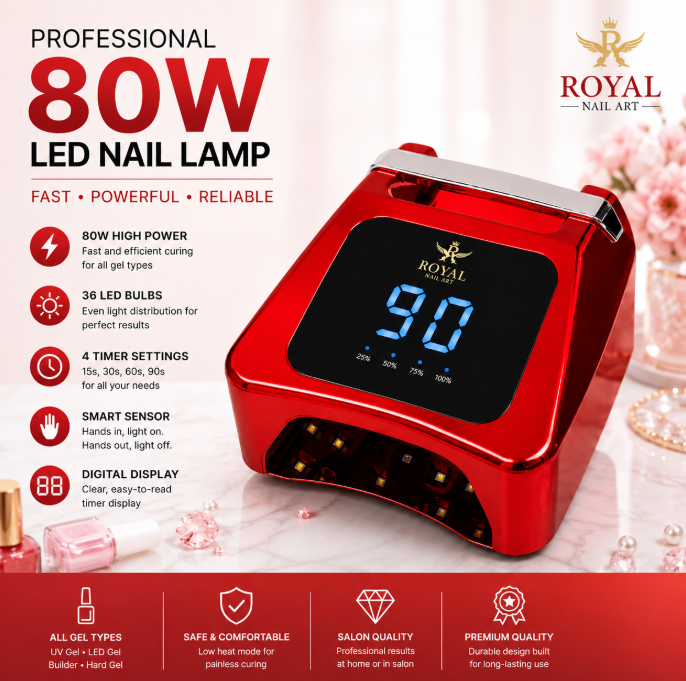 Royal 80W Chrome Color UV/LED Light - RED