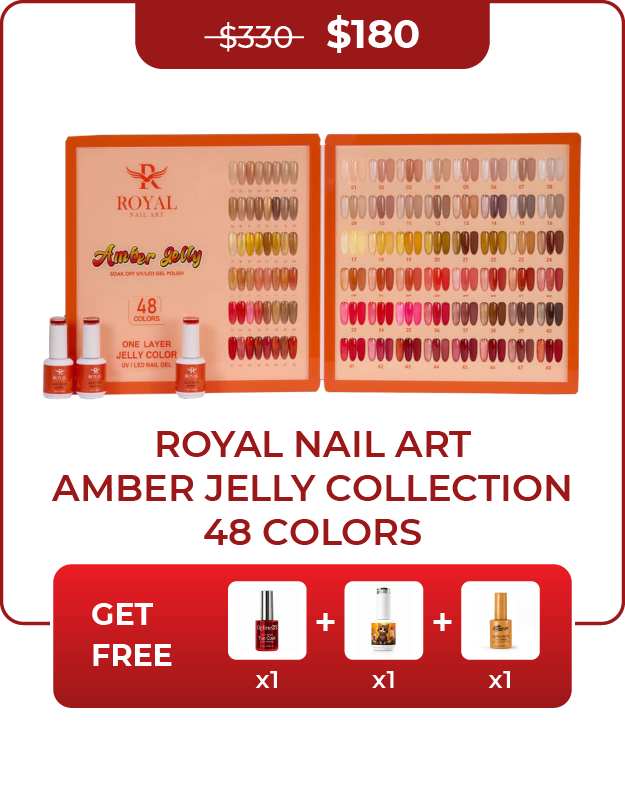 DEALS - Royal Nail Art Amber Jelly Collection 48pcs - SAVE 45%